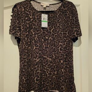 Michael Kors Animal Print Short Sleeve Tee